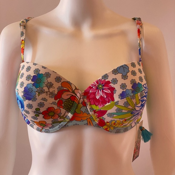 NWT Johnny Was Floral Swim Bikini Top - Picture 2 of 8